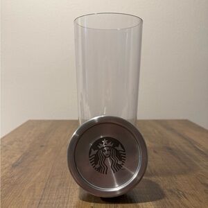 Starbucks Coffee Bean Airtight Clear Plastic Storage Jar Container